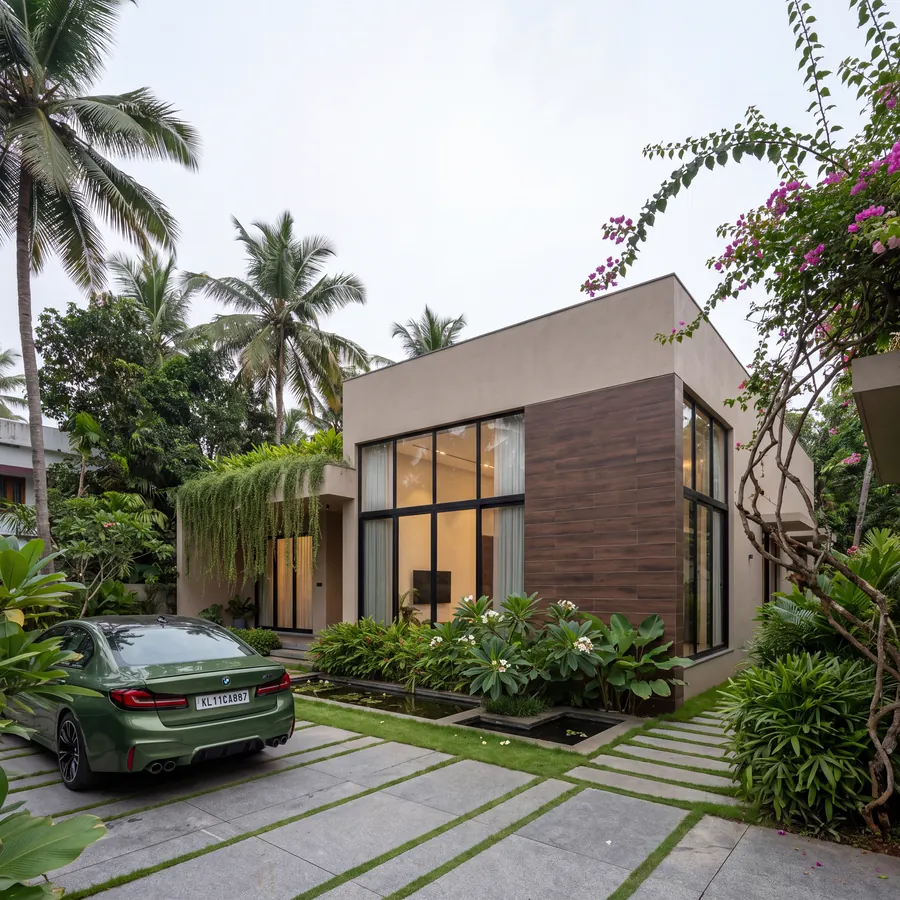 Timber Box House by Claycode Architects: box-shaped house with timber cladding and corner glazing
